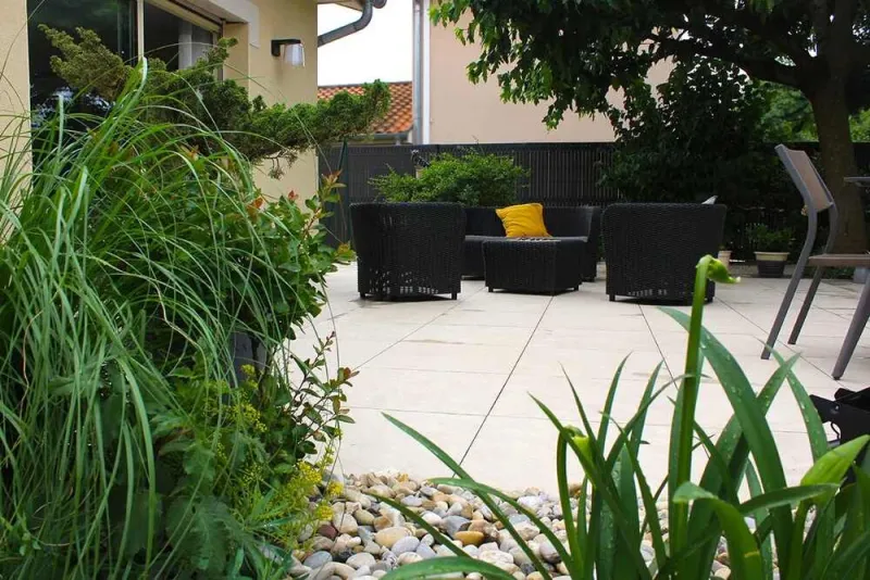 Création de terrasse, Sainte-Foy-lès-Lyon, PERRIN Paysage