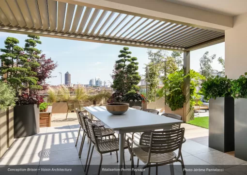Création et aménagement de terrasse à Lyon , Sainte-Foy-lès-Lyon, PERRIN Paysage