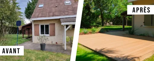 Création et pose de terrasse bois à Sainte-Foy-lès-Lyon, Sainte-Foy-lès-Lyon, PERRIN Paysage