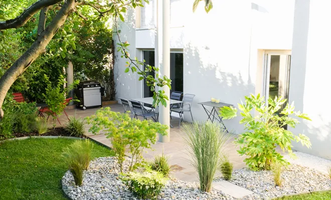 Création de terrasse, Sainte-Foy-lès-Lyon, PERRIN Paysage