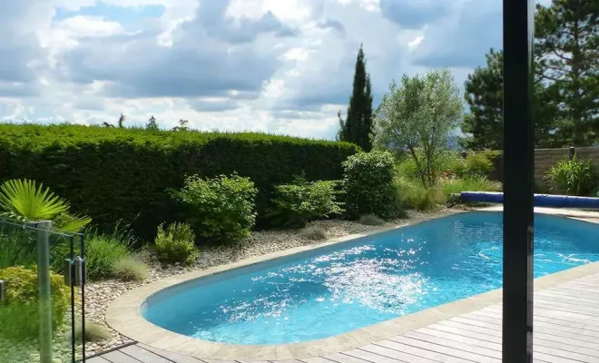 Création de plage de piscine, Sainte-Foy-lès-Lyon, PERRIN Paysage